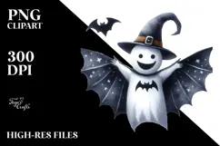 Simple Funny Haloween Clipart with BAT PNG Product Image 2
