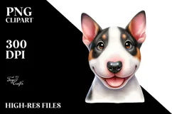Cute Bull Terrier Cartoon PNG Product Image 2