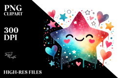 Smiling Star with Hearts PNG Product Image 2