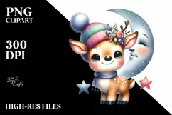 Colorful Baby Reindeer | Clipart Product Image 1