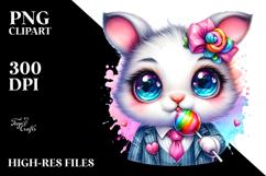 Goofy Cute Baby Bunny Playing with Lollipop JPEG Product Image 2