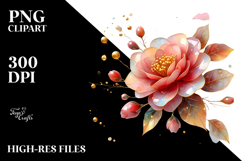 Golden Camellia Made of PNG Product Image 2