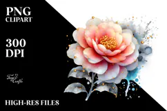 Material Camellia Watercolor Splash PNG Product Image 2