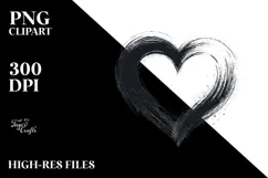 Heart with Wings Simple Paintbrush Style PNG Product Image 2