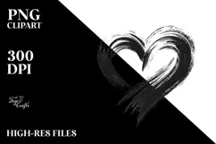 Heart with Wings Simple Paintbrush Style PNG Product Image 2