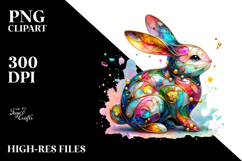 Colorful Pastel Bunny PNG Product Image 2