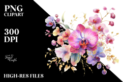 Watercolor Vibrant Orchid Gold Insertions Product Image 2