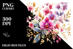 Watercolor Vibrant Orchid Gold Insertions Product Image 2