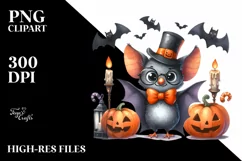 Funny Halloween Bat Clipart PNG Product Image 3