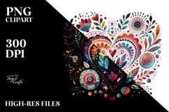 Boho Valentines Heart PNG Product Image 2