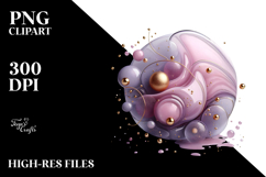 Abstract Lilac Watercolor Splash PNG Product Image 2
