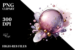 Abstract Lilac Watercolor Splash PNG Product Image 2