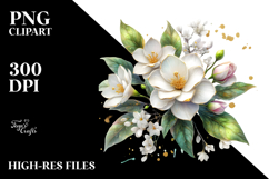 Gardenia with Metallic Inserts PNG Product Image 2
