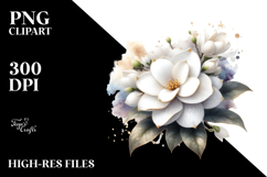 Gardenia with Metallic Inserts PNG Product Image 2