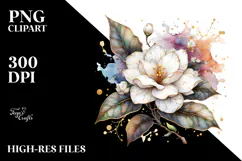 Material Gardenia Watercolor Splash PNG Product Image 2