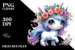 Cute Baby Unicorn Playing with Haircut, High-Res PNG Product Image 2