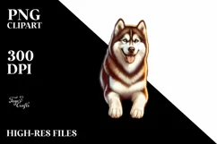 Siberian Husky Surf Watercolor Clipart Product Image 2