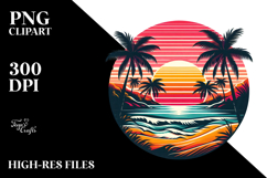 Retro Tropical Beach Sunset, 20 oz Tumbler Product Image 2