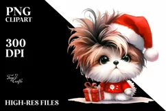 Expressive Baby Maltese with Gift Box PNG Product Image 1
