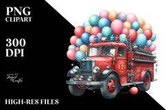Vintage Fire Engine with Balloons Tumbler Product Image 2