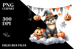 Halloween Otter Cloud Design, Transparent PNG Product Image 2
