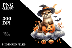 Otter Halloween Cloud Design, Transparent PNG Product Image 2