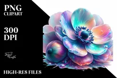 anemone made of transparent glass PNG Product Image 1