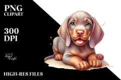 Watercolor Baby Vizsla JPEG Product Image 2