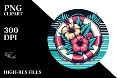 Retro Beach Buoy Clipart PNG Product Image 2