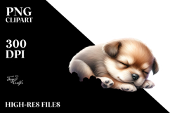Sleeping Baby Puppy PNG Product Image 2