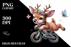 Baby Elk Playing Cycling in the Style of Product Image 1
