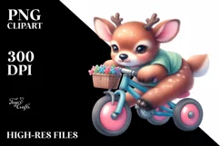 Baby Elk Playing Cycling in the Style of Product Image 3