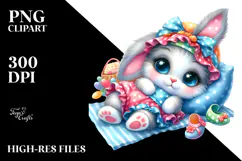 Goofy Baby Bunny with Blanket PNG Product Image 2