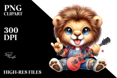 Rocking Baby Lion with Summer Clothes, PNG Product Image 2