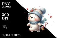 Cute Winter Baby Bear PNG Product Image 3