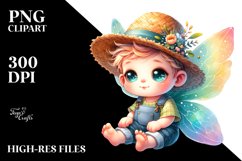 Colorful Cute Image of Baby Fairy with Farmer&#039;s Hat Product Image 3