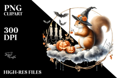 Halloween Squirrel Sitting on Cloud PNG Product Image 2