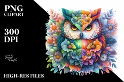Abstract Vibrant Owl made of , PNG Product Image 3