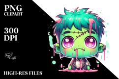 yChibi-Style Frankenstein Watercolor Product Image 2