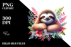 Vibrant Watercolor Sloth Product Image 2