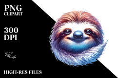 Vibrant Sloth Watercolor Clipart Product Image 2