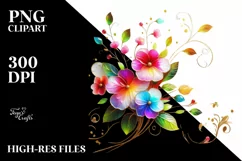 Watercolor Luxury Flower Splash Clipart Product Image 1