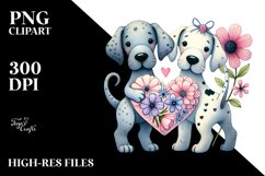 Doodled Flower Great Dane Sticker Product Image 2
