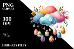 Colorful Washed Cloud with Easter Eggs PNG Product Image 2