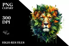 Abstract Vibrant Lion made of , PNG Product Image 1