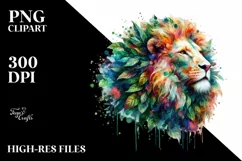 Abstract Vibrant Lion made of , PNG Product Image 1