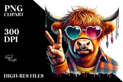 Colorful Heart Sunglasses Art PNG Product Image 2