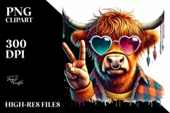 Colorful Heart Sunglasses Art PNG Product Image 2