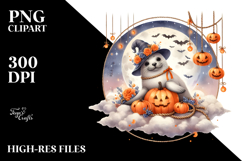 Halloween Seal Sitting on Cloud PNG Product Image 2