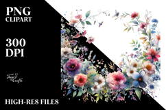 Watercolor Colorful Frame Small Wild Flowers Product Image 2